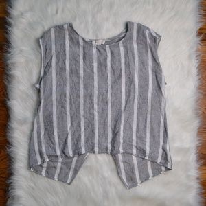 Two by Vince Camuto Hazy Blues Striped Casual Top